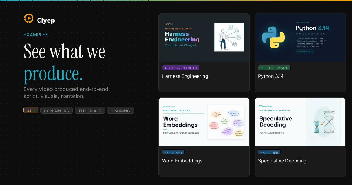 Video Examples & Showreel – Clyep